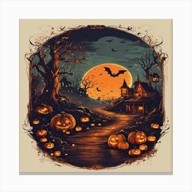 Halloween Pumpkins Canvas Print