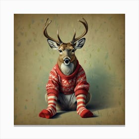 Deer In Socks Canvas Print