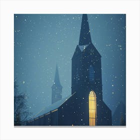 Church In The Snow 2 Canvas Print