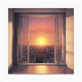 Sunrise From An Open Window Canvas Print