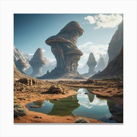 Mushroom Landscape Canvas Print