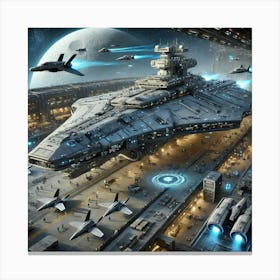 Lunar Horizon Carrier Ship Converted Canvas Print