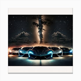 Supercars In The Night Sky Canvas Print