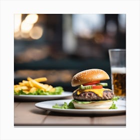 Burger And Fries 7 Canvas Print