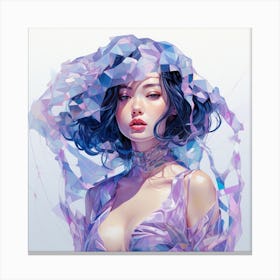 Asian Girl In Purple Canvas Print