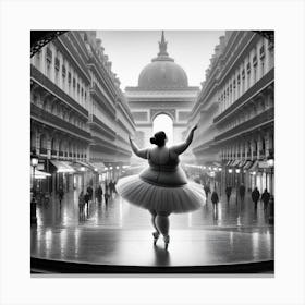 Ballerina In The Rain Canvas Print