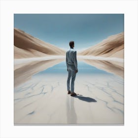 Man Standing In The Desert 9 Canvas Print