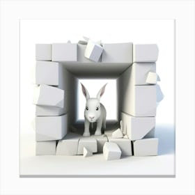 Rabbit In A Brick Wall Canvas Print