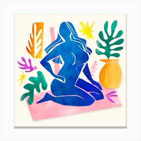 Illustration Of A Woman In Yoga Pose Canvas Print