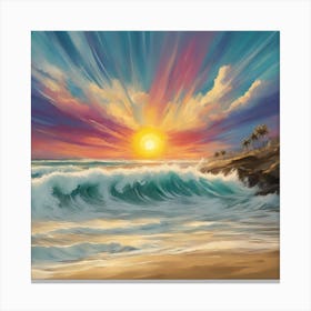 Sunset At The Beach 4 Canvas Print