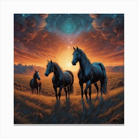 Horses In The Sky 1 Canvas Print