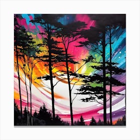 Sunset In The Woods 12 Canvas Print