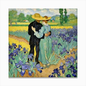 Two in irises Canvas Print