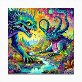 Psychedelic Monsters 2 Canvas Print