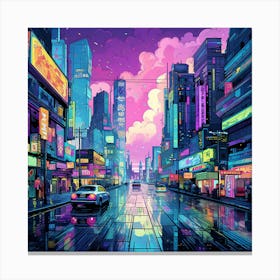 Neon City 5 Canvas Print