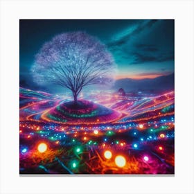 Tree In A Field 8 Canvas Print