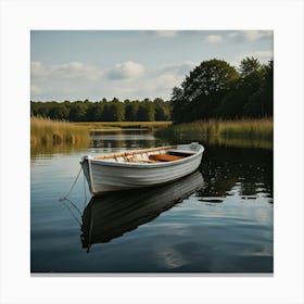 Boat In The Water Hygge Art Print Canvas Print