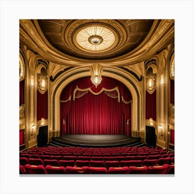 Theatre Interior With Red Seats Canvas Print