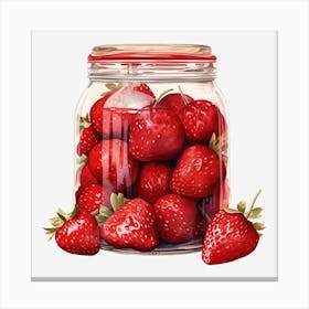 Jar Of Strawberries Canvas Print