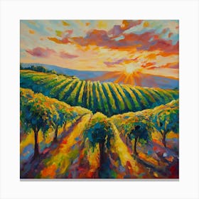 Sunset Vineyard Canvas Print