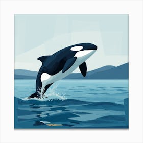 Orca Whale Jumping Canvas Print