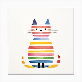 Cute Cat Pencil Colours Canvas Print