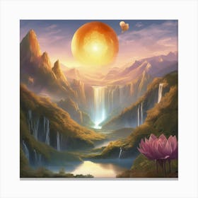 A Surreal Mountain Landscape At Dawn (4) Canvas Print