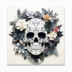 Day Of The Dead Skull 3 Canvas Print