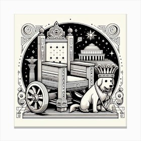 Dog In The Throne Canvas Print