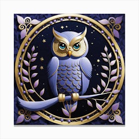 Owl On A Branch 2 Canvas Print