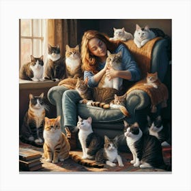 Cat Lovers Canvas Print