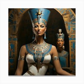 Default The Artistic Image Contains Queen Nefertiti Sitting On 3 Canvas Print