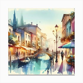 Watercolor Of Venice 11 Canvas Print