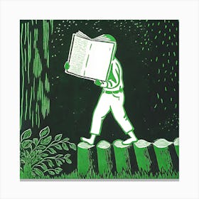 Man Carrying A Book Canvas Print