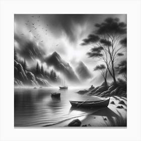 Black And White Painting 3 Canvas Print