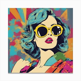 Pop Art Woman with Sunglasses Canvas Print