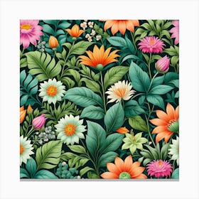 Floral Seamless Pattern 15 Canvas Print