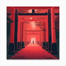 Red Torii Gate Canvas Print