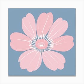 A White And Pink Flower In Minimalist Style Square Composition 626 Canvas Print