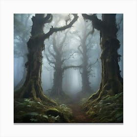 Forest In The Fog Art print Canvas Print