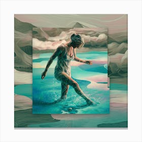 Woman In The Water 8 Canvas Print