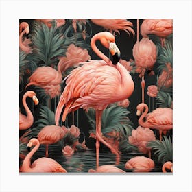 Art Deco Flamingo Canvas Print