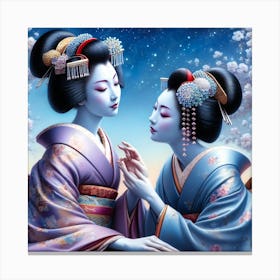 Japan Traditional Geisha Illustration By Ad 90 Canvas Print