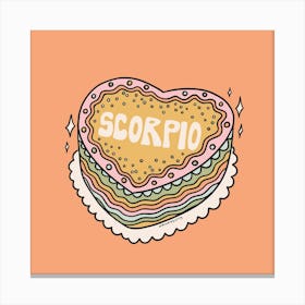 Scorpio Heart Cake Canvas Print