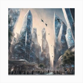 Futuristic Cityscape 52 Canvas Print