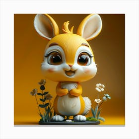 Yellow Bunny Canvas Print