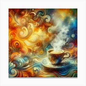 Coffee Cup With Swirls 3 Canvas Print