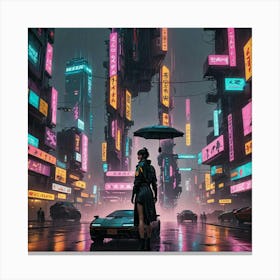 Cyberpunk anime girl 2 Canvas Print