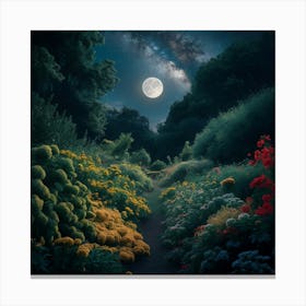 Moonlight In The Garden Canvas Print