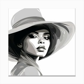 Black Woman In A Hat 24 Canvas Print